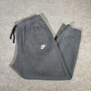 Nike Sportswear Club Fleece Sweatpants Mens XL Gray Tapered Jogger Embroidered